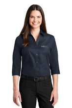 Load image into Gallery viewer, Ladies 3/4-Sleeve Poplin Shirt